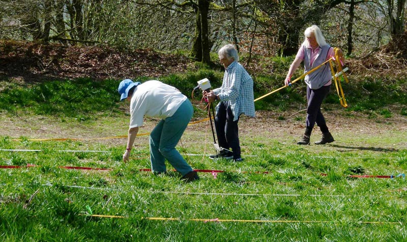 Devon Archaeological Society, led by Dr Eileen Wilkes of Bournemouth University, undertook trial geophysical survey.